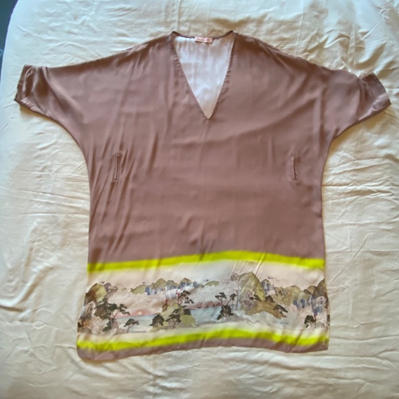 Matthew Williamson Pink Silk Short Caftan Size 12 Fits many sizes - Picture 3 of 11